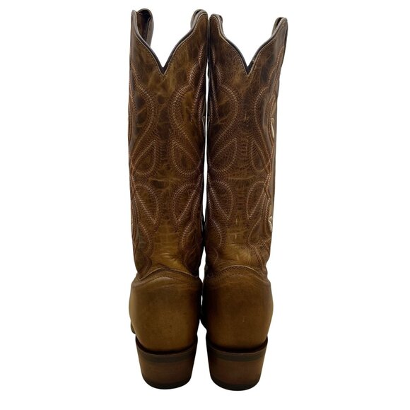 Tony Lama Women’s Brown Embroidered Leather Western 3R Cowgirl Boots Size 8B - Picture 10 of 12